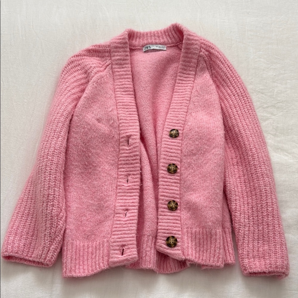 Pink Button-Up Cardigan